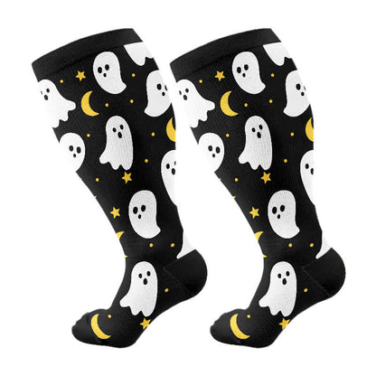 Kompressionsstrümpfe der Halloween Ghost-Serie in Übergröße (3 Paar) - image 8