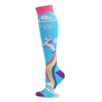 Lustige Kompressionsstrümpfe mit Cartoon-Tierdruck (5 Paar) - Blau - S/M - image 9
