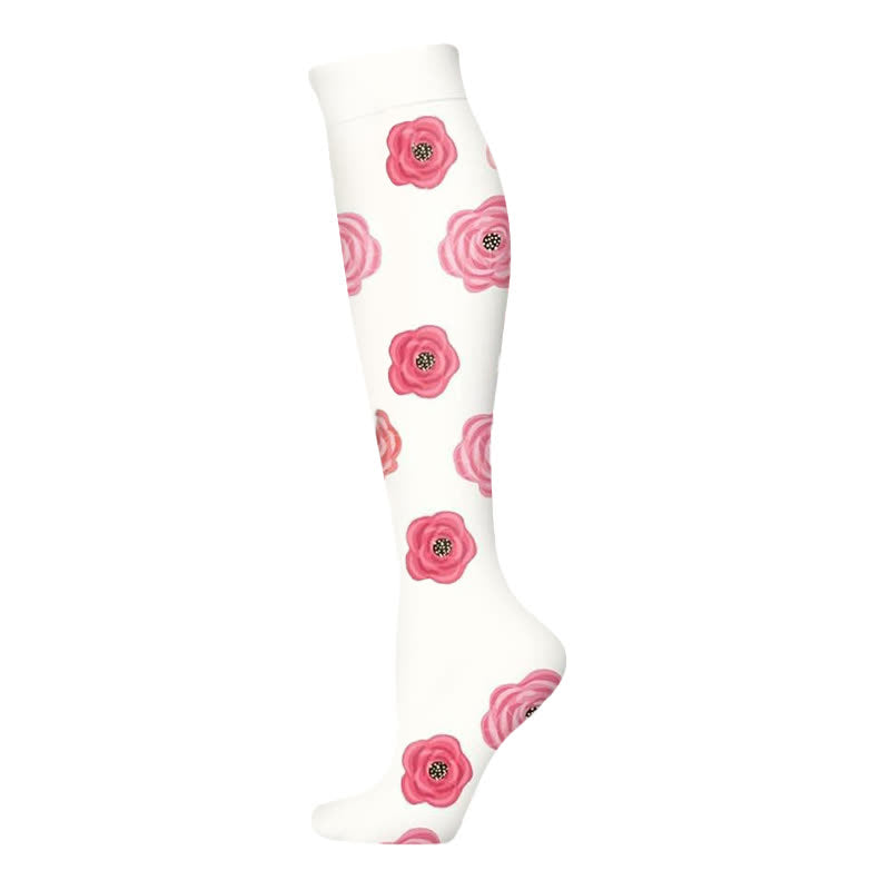 Kompressionsstrümpfe der Blooming Flowers-Serie (6 Paar) - Weiß-A - S/M - image 9