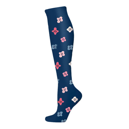 Kompressionsstrümpfe der Blooming Flowers-Serie (6 Paar) - Marineblau-B - S/M - image 10