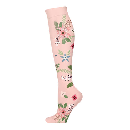 Kompressionsstrümpfe der Blooming Flowers-Serie (6 Paar) - Rosa-B - S/M - image 12