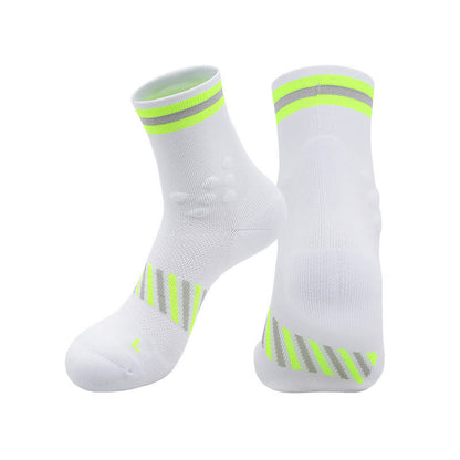 Atmungsaktive Sport-Radsport-Kompressionssocken (4 Paar) - Weiß&Gelb - EU39-44 (US6-10) - image 5