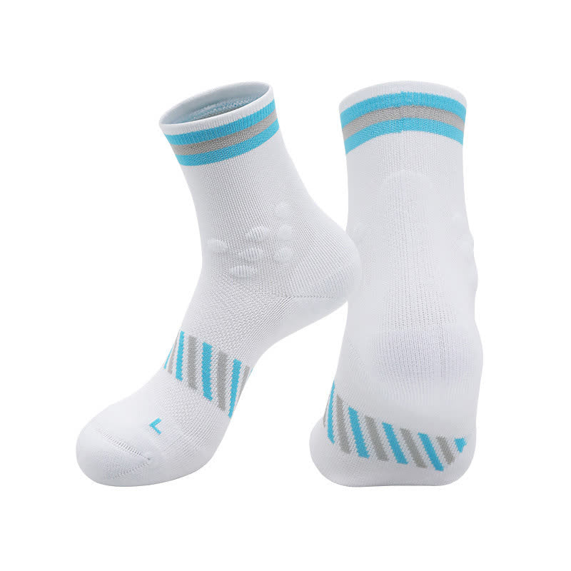 Atmungsaktive Sport-Radsport-Kompressionssocken (4 Paar) - Weiß&Blau - EU39-44 (US6-10) - image 3