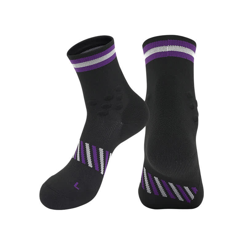 Atmungsaktive Sport-Radsport-Kompressionssocken (4 Paar) - Schwarz&Lila - EU39-44 (US6-10) - image 7