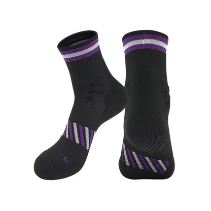Atmungsaktive Sport-Radsport-Kompressionssocken (4 Paar) - Schwarz&Lila - EU39-44 (US6-10) - image 7