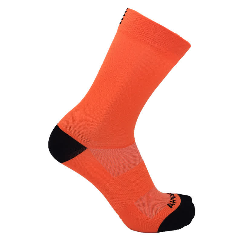Einfarbige Fahrrad-Kompressionssocken (6 Paar) - Orange - EU39-45 (US6-11) - image 3