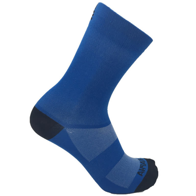 Einfarbige Fahrrad-Kompressionssocken (6 Paar) - Blau - EU39-45 (US6-11) - image 4
