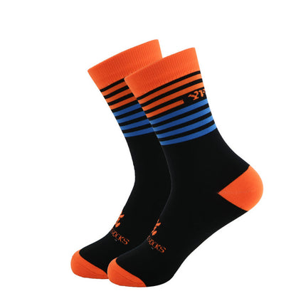 Gestreifte schwarze Radsport-Kompressionssocken (4 Paar) - image 5