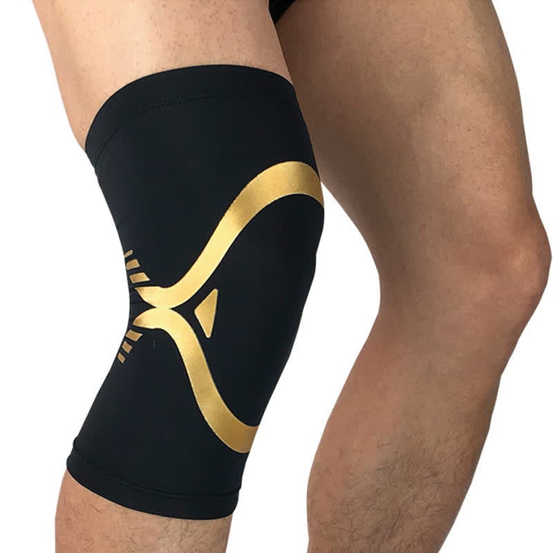 Atmungsaktive elastische Kompressions-Sport-Knieschoner - Golden - XL - image 6