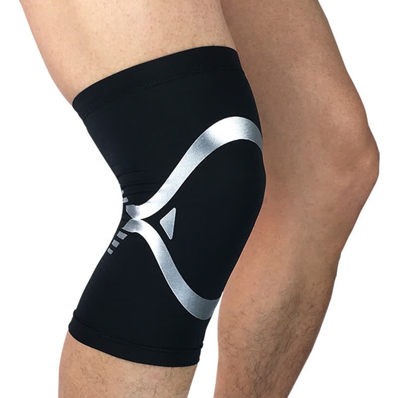Atmungsaktive elastische Kompressions-Sport-Knieschoner - Silber - XL - image 1