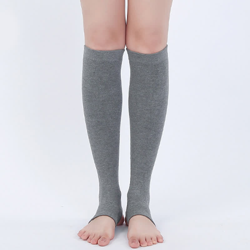 Wadenstulpen mit Steigbügel aus reiner Baumwolle - Dunkelgrau - XL - image 3