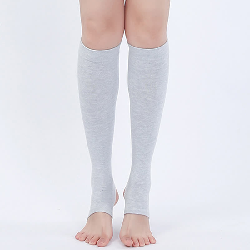 Wadenstulpen mit Steigbügel aus reiner Baumwolle - Hellgrau - XL - image 4