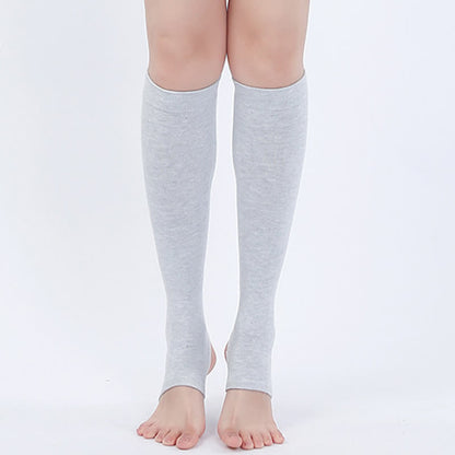 Wadenstulpen mit Steigbügel aus reiner Baumwolle - Hellgrau - XL - image 4