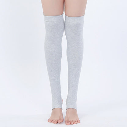 Rutschfeste Oberschenkelmanschetten mit Steg aus reiner Baumwolle - Hellgrau - XL - image 4