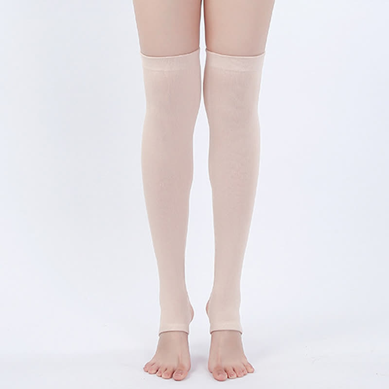 Rutschfeste Oberschenkelmanschetten mit Steg aus reiner Baumwolle - Nackt - XL - image 6