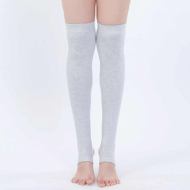 Rutschfeste Oberschenkelmanschetten mit Steg aus reiner Baumwolle - Hellgrau - XL - image 3