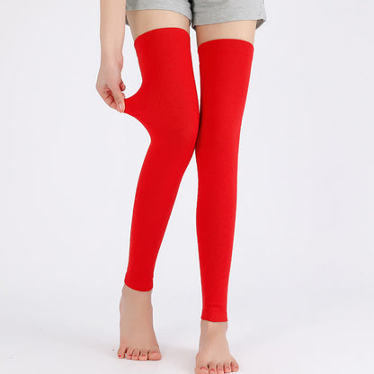 Einfarbige, dünne, elastische Strick-Oberschenkelärmel - Rot - XL - image 12