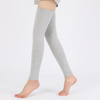 Einfarbige, dünne, elastische Strick-Oberschenkelärmel