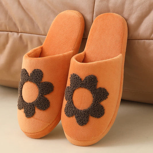Süße Hausschuhe mit Blumenmuster in Übergröße - Orange - EU42-43 (US8,5-9) - image 1