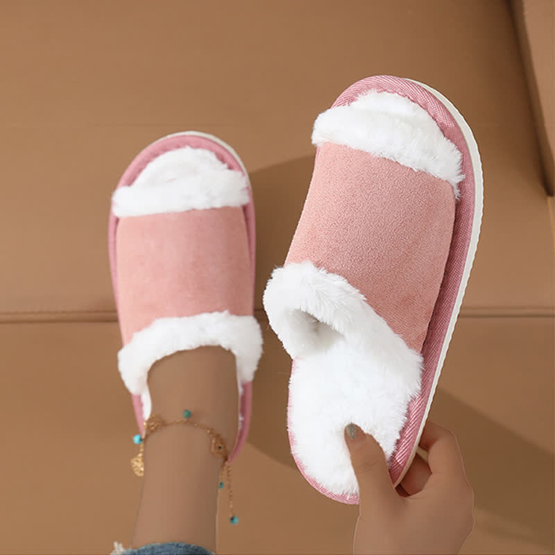 Wildleder-Slipper mit Fellbesatz - image 2