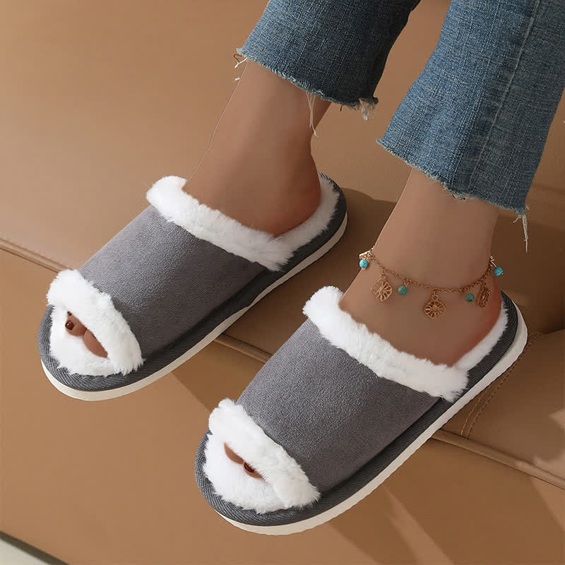 Wildleder-Slipper mit Fellbesatz - image 6