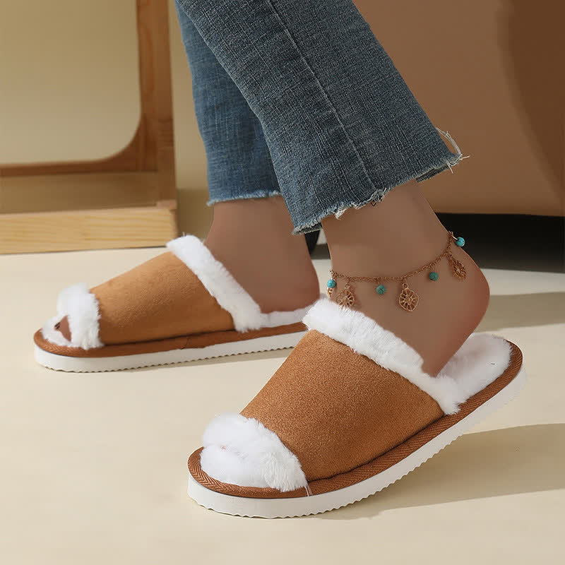 Wildleder-Slipper mit Fellbesatz - image 10