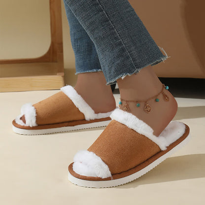 Wildleder-Slipper mit Fellbesatz - image 10