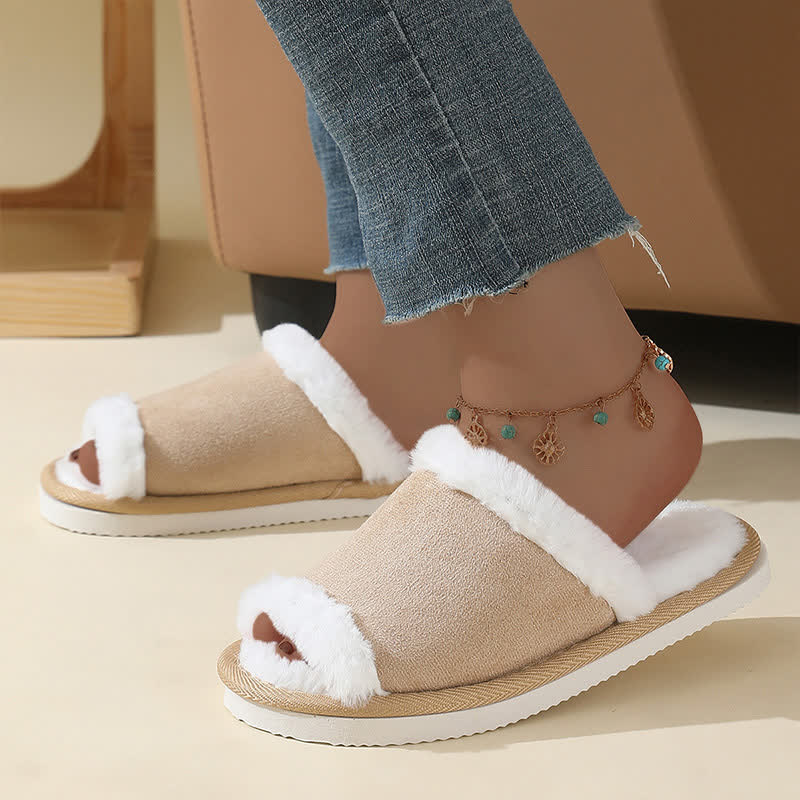 Wildleder-Slipper mit Fellbesatz - image 8