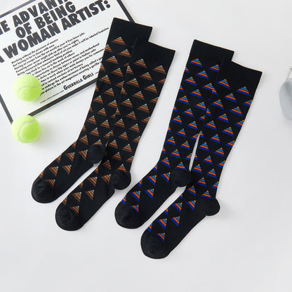 Kniestrümpfe mit geometrischer Grafik (5 Paar)