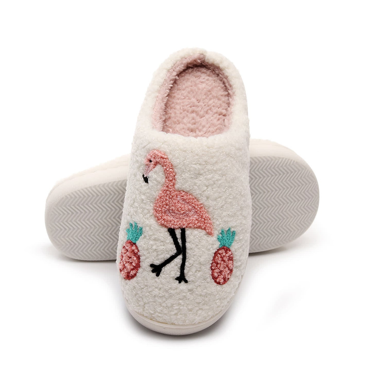 Plüsch-Hausschuhe mit Flamingo in Übergröße - image 3