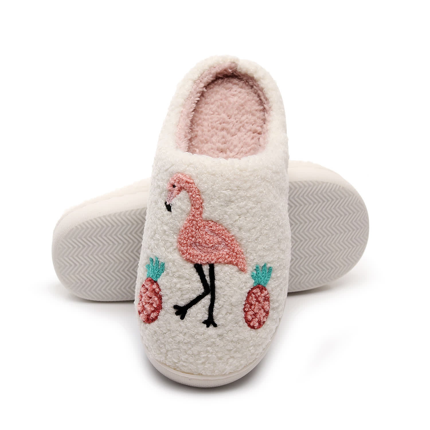 Plüsch-Hausschuhe mit Flamingo in Übergröße - image 3