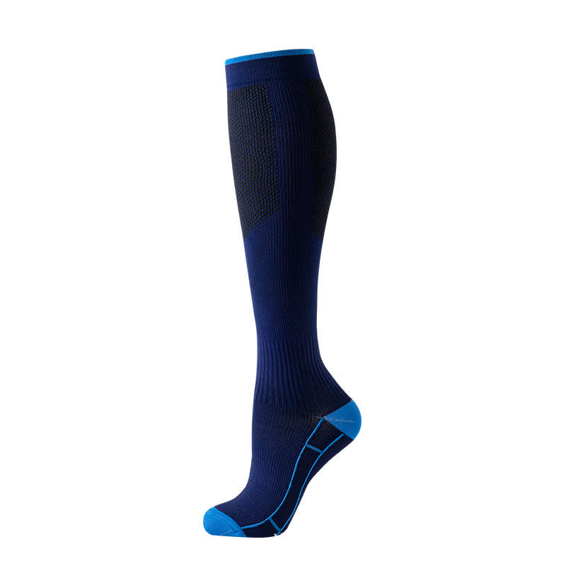 Kniehohe Kompressionsstrümpfe zum Laufen und Reisen (4 Paar) - Marineblau - S/M - image 3