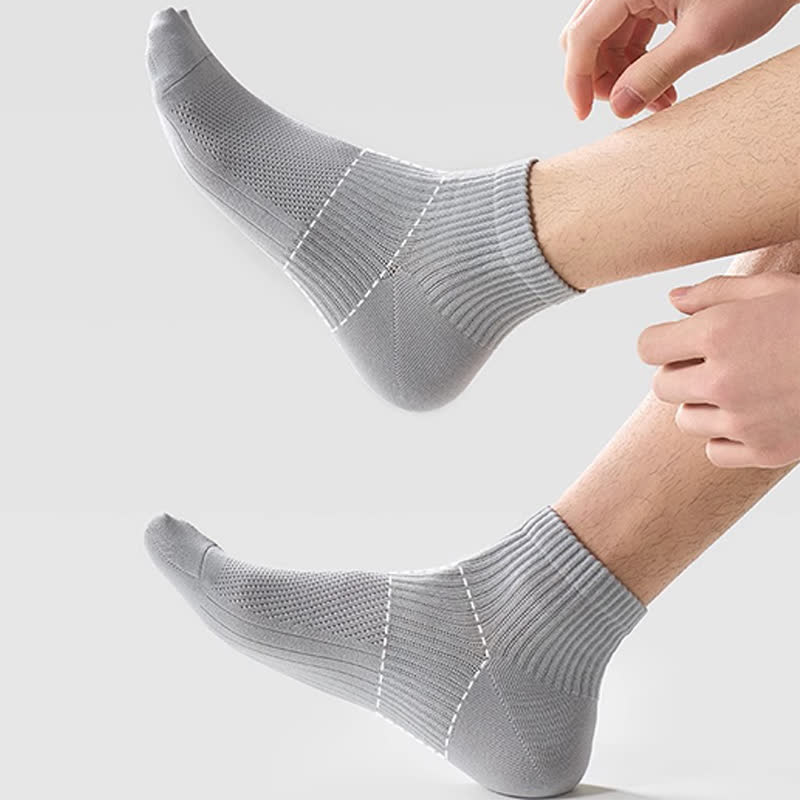 Einfarbige, atmungsaktive Basic-Söckchen aus Baumwolle mit Netzstoff (6 Paar)