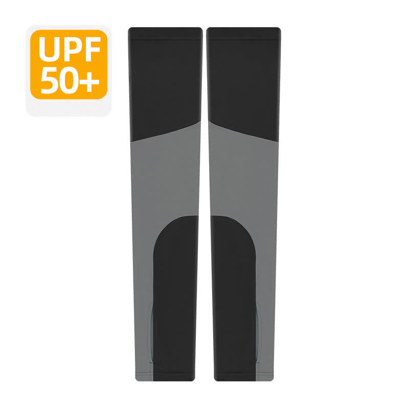 Atmungsaktive Sonnenschutz-Armstulpen mit Farbblock - Schwarz - XL - image 10