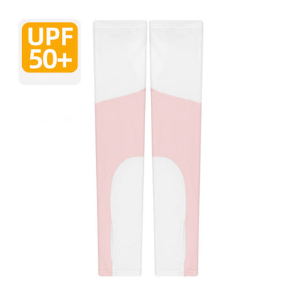 Atmungsaktive Sonnenschutz-Armstulpen mit Farbblock - Rosa - XL - image 5