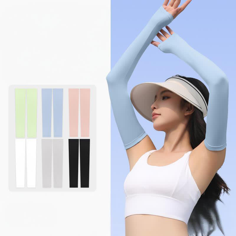 Sonnenschutz-Armstulpen aus Eisseide für Outdoor-Sport