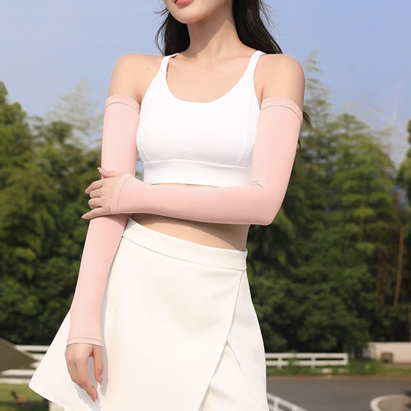 Sonnenschutz-Armstulpen aus Eisseide für Outdoor-Sport