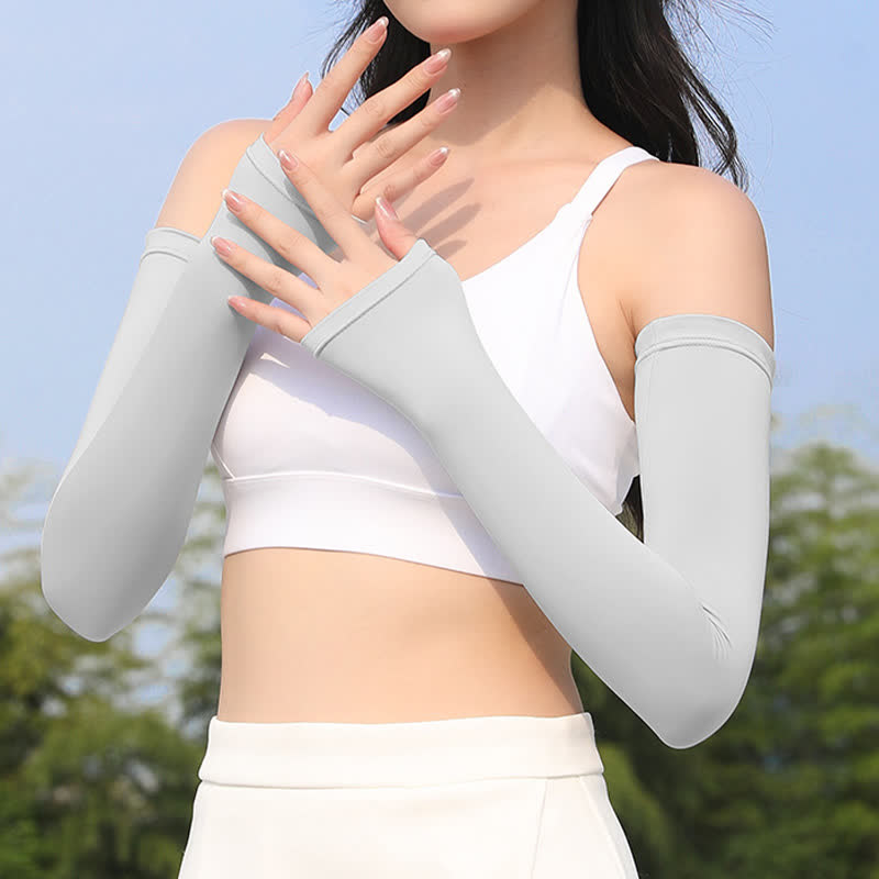 Sonnenschutz-Armstulpen aus Eisseide für Outdoor-Sport