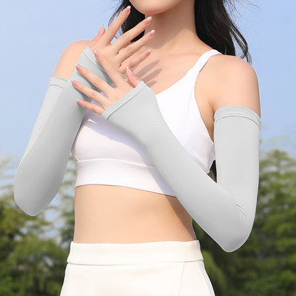 Sonnenschutz-Armstulpen aus Eisseide für Outdoor-Sport