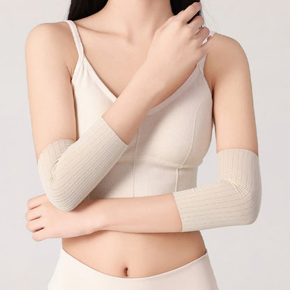 Nahtlose Armmanschetten aus Eisseide (2 Paar) - Beige - XL - image 10