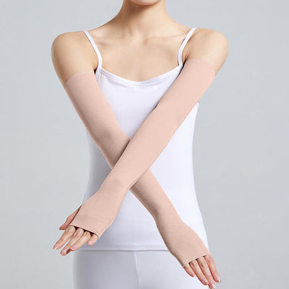 Lange Modal-Armstulpen mit Fingerschlaufen (2 Paar) - Nackt - XL - image 3