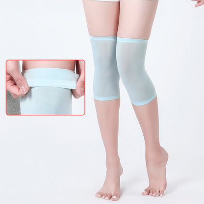 Rutschfeste, nahtlose Kniebandagen aus Maulbeerseide - Blau - XL - image 2