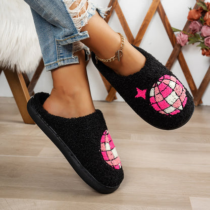 Hausschuhe mit Discokugel-Print in Übergröße - image 4