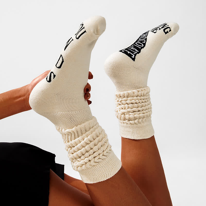 Kniestrümpfe mit bedruckter Sohle - Beige - EU36-43 (US3-9) - image 4