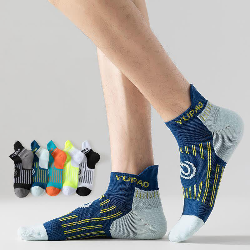 Sport-Knöchelkompressionssocken in Übergröße mit Farbblockdesign (5 Paar) - image 1