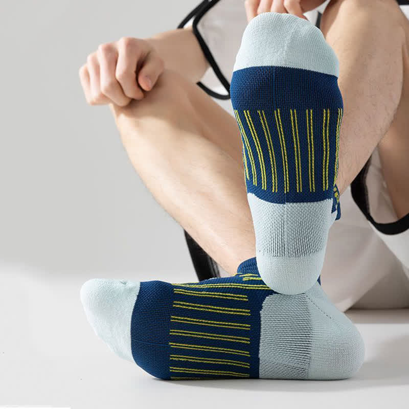 Sport-Knöchelkompressionssocken in Übergröße mit Farbblockdesign (5 Paar) - image 6