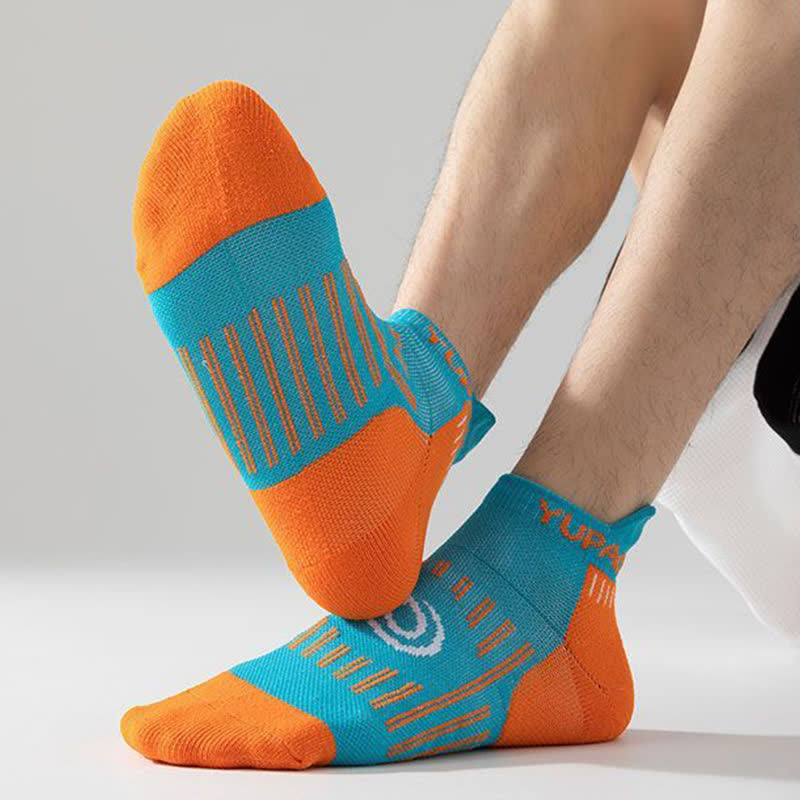 Sport-Knöchelkompressionssocken in Übergröße mit Farbblockdesign (5 Paar) - image 10