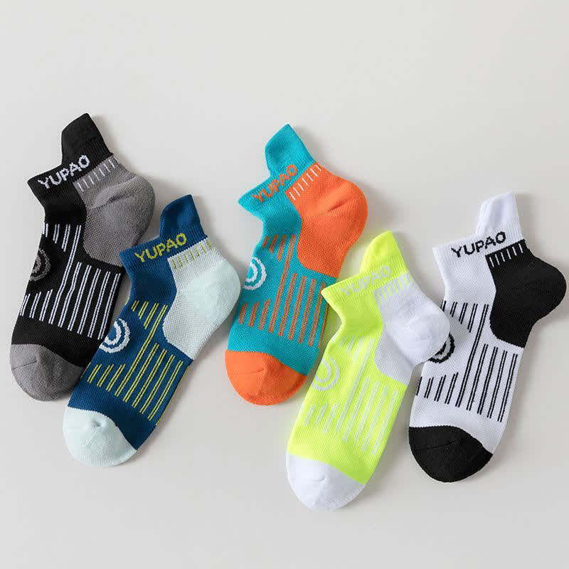 Sport-Knöchelkompressionssocken in Übergröße mit Farbblockdesign (5 Paar) - Mehrfarbig - EU38-45 (US5-11) - image 2