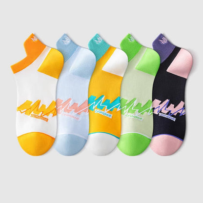 Geometrische Knöchelkompressionssocken aus Baumwolle (5 Paar) - Mehrfarbig - EU36-40 (US3-7) - image 3