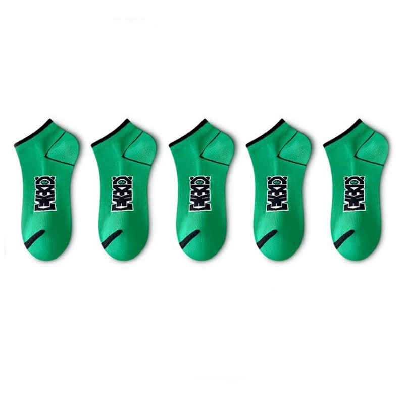 Baumwoll-Söckchen der Streifenserie (5 Paar) - Grün - EU36-44 (US3-10) - image 11